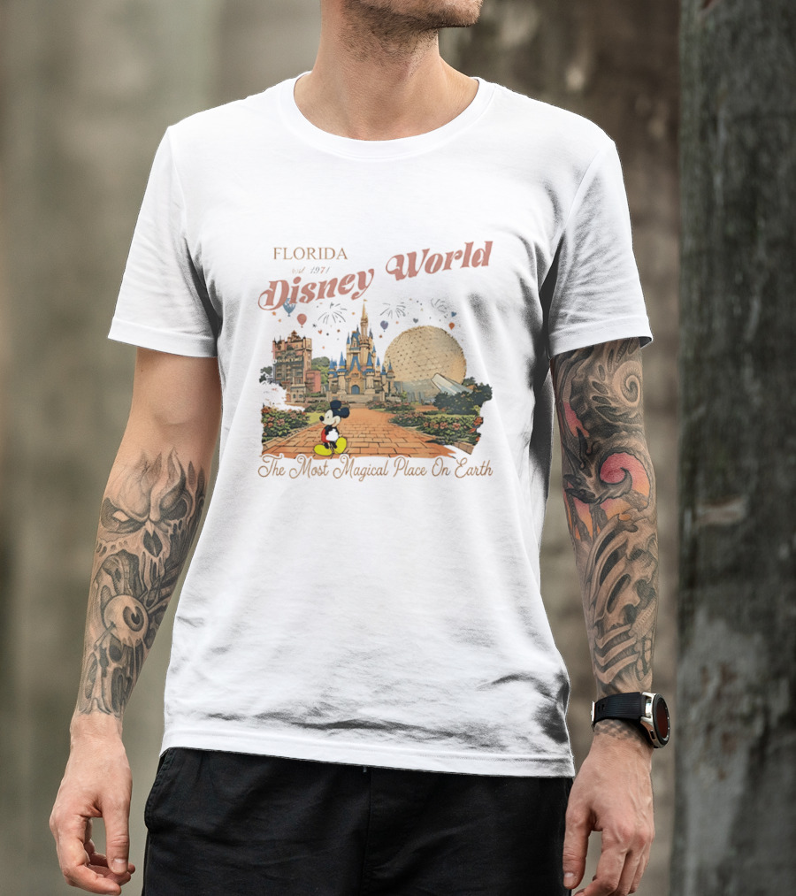 Florida Disney World Est 1971 The Most Magical Place On Earth Mickey Mouse Castle Spaceship Earth T-Shirt