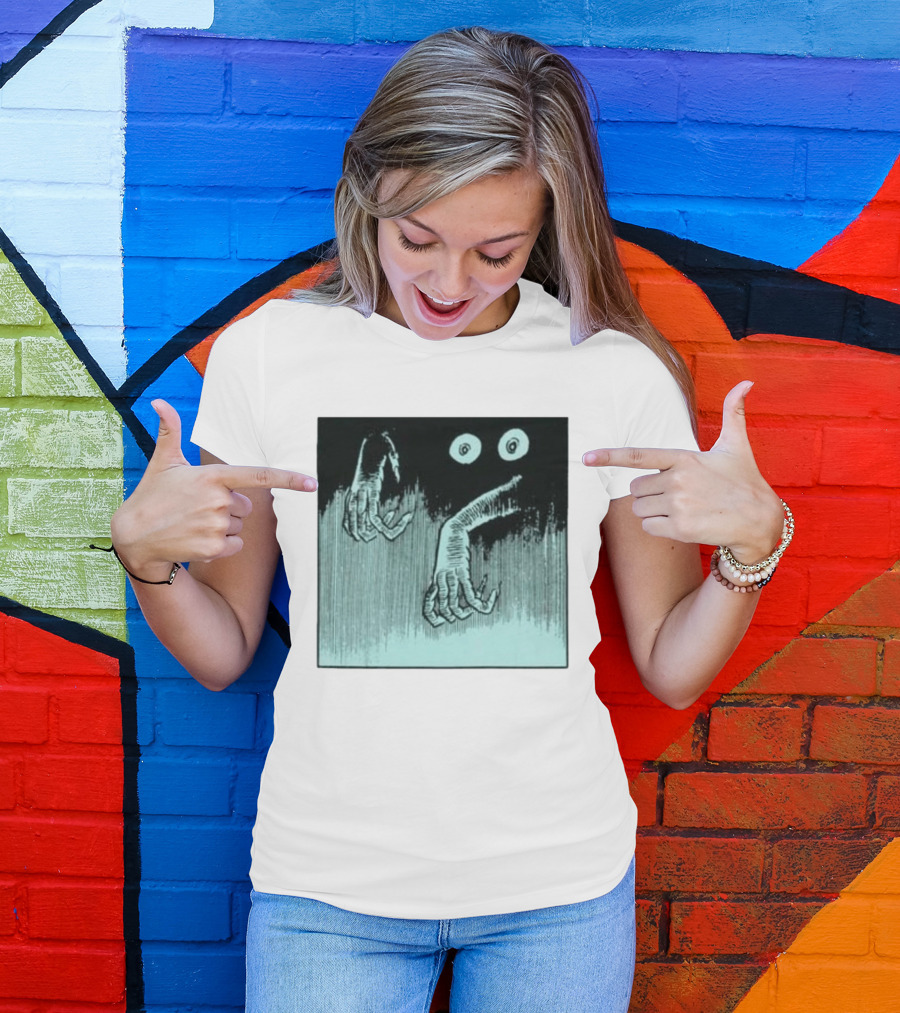 Creepy Eyes And Clawed Hands Emerging From Darkness T-Shirt