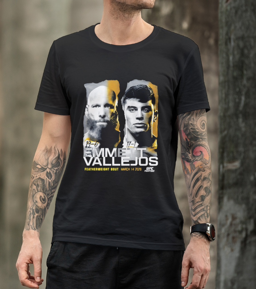 UFC Fight Night Emmett Vallejos Featherweight Bout March 2026 T-Shirt