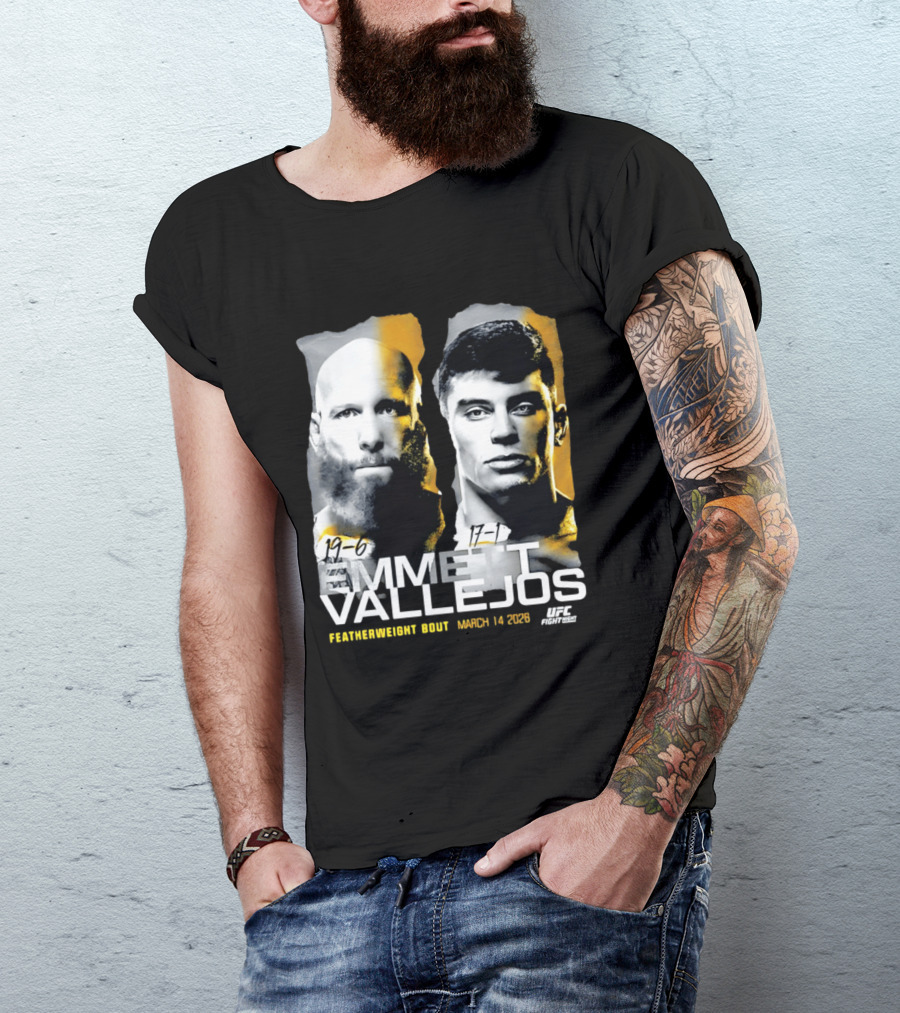UFC Fight Night Emmett Vallejos Featherweight Bout March 2026 T-Shirt