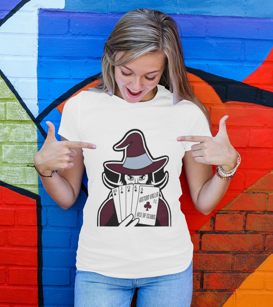Aston Villa FC Ace Of Clubs Witch Playing Cards T-Shirt