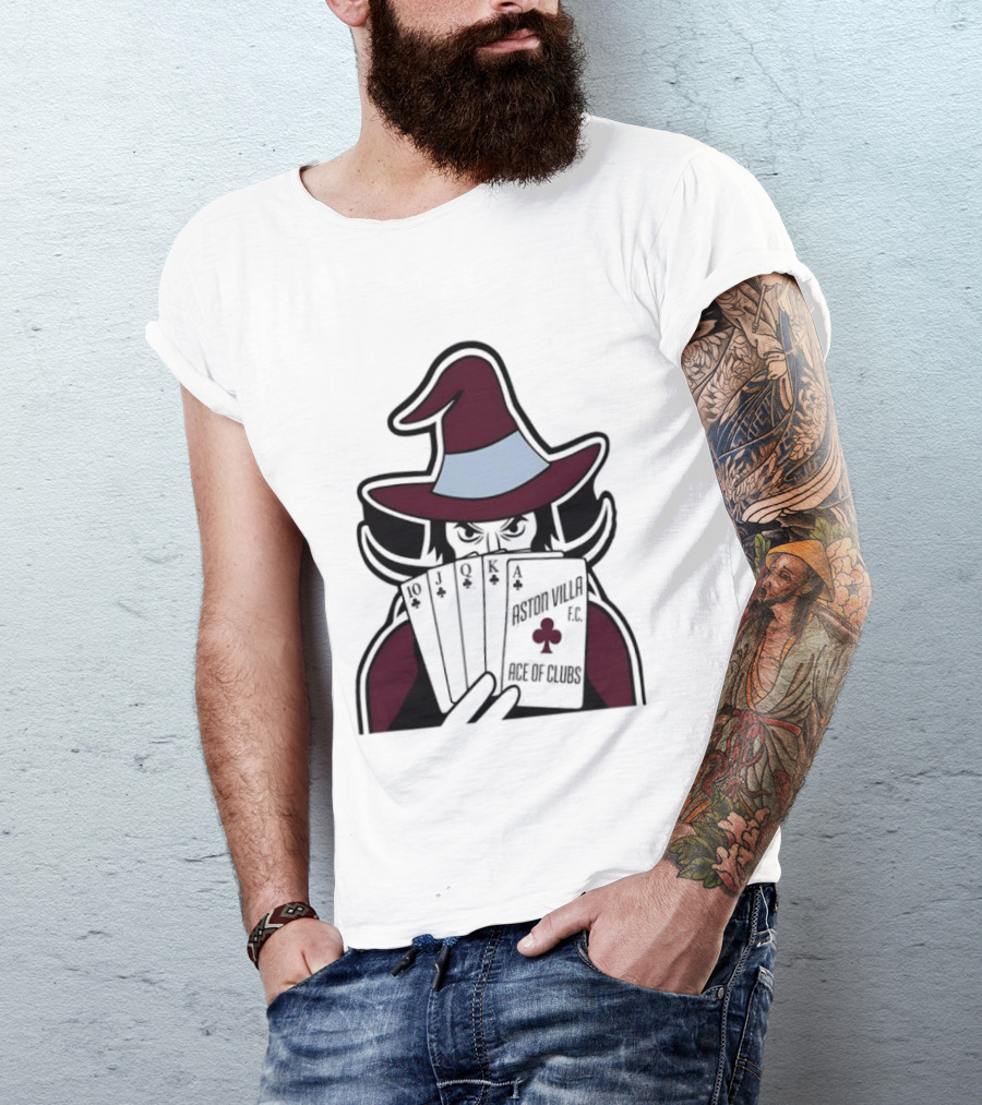 Aston Villa FC Ace Of Clubs Witch Playing Cards T-Shirt
