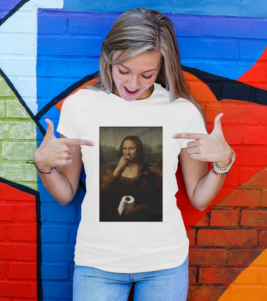 Mona Luisa Toilet Paper Painting Meme T-Shirt