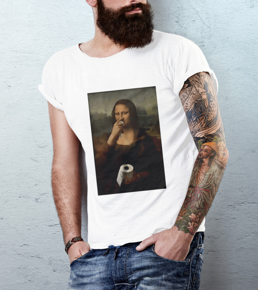 Mona Luisa Toilet Paper Painting Meme T-Shirt