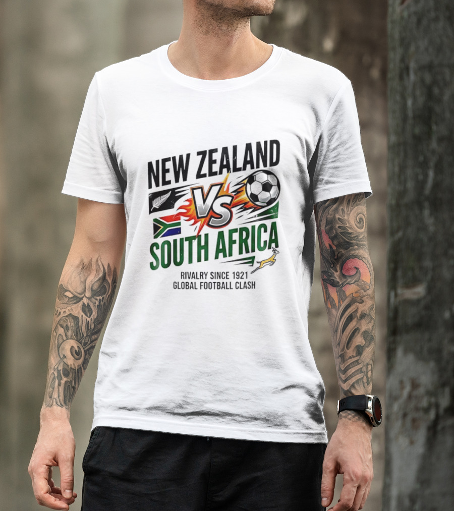 New Zealand Vs South Africa Global Football Clash Rivalry Since 1921 T-Shirt
