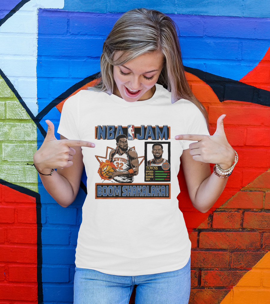 NBA Jam Boom Shakalaka New York Knicks Towns T-Shirt