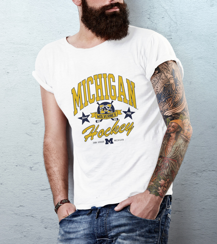 Michigan Wolverines Hockey Ann Arbor Heritage Since 1922 T-Shirt