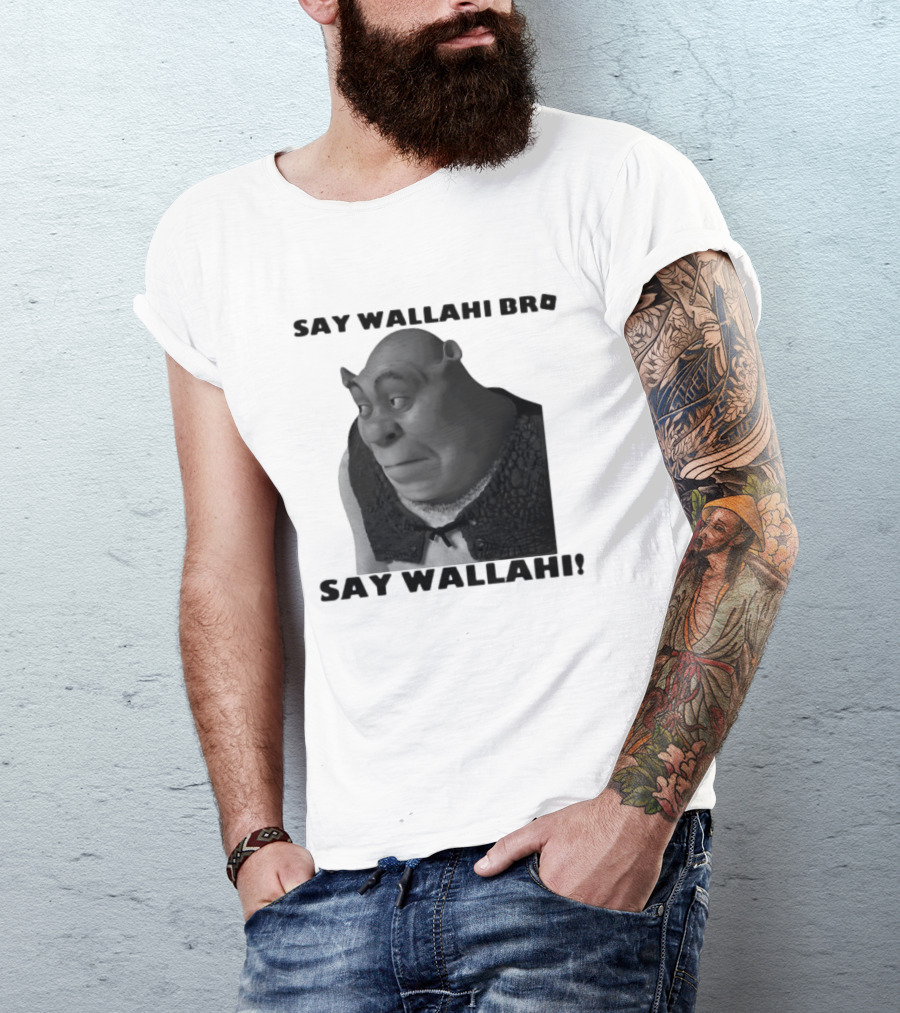 Shrek Say Wallahi Bro Meme Face Roblox T-Shirt