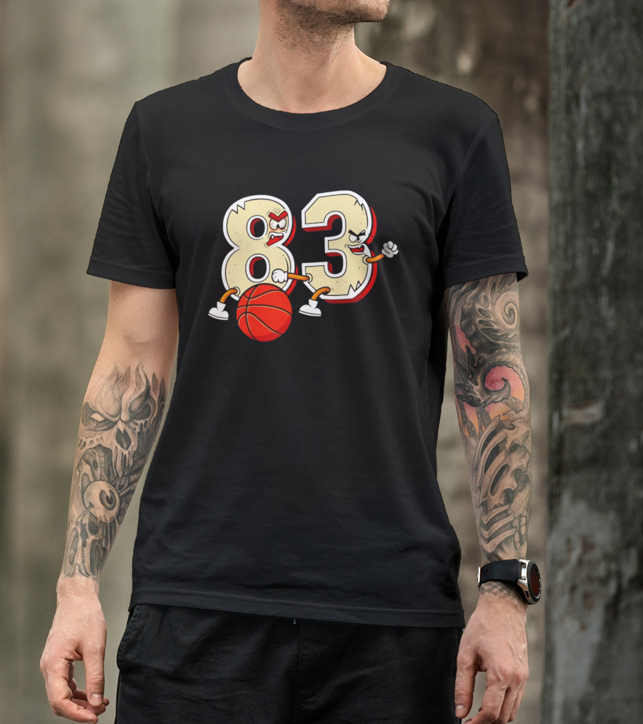 Bam Adebayo 83 Miami Heat Basketball Number Caricature T-Shirt