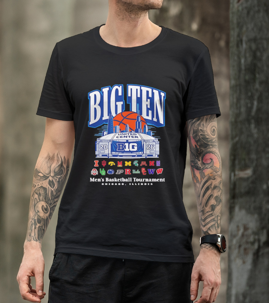 Big Ten 2026 United Center Men's Basketball Tournament Chicago Illinois T-Shirt