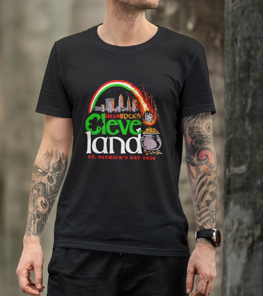 Cleveland Shamrockin Skyline Comet St. Patrick's Day 2026 Celebration T-Shirt