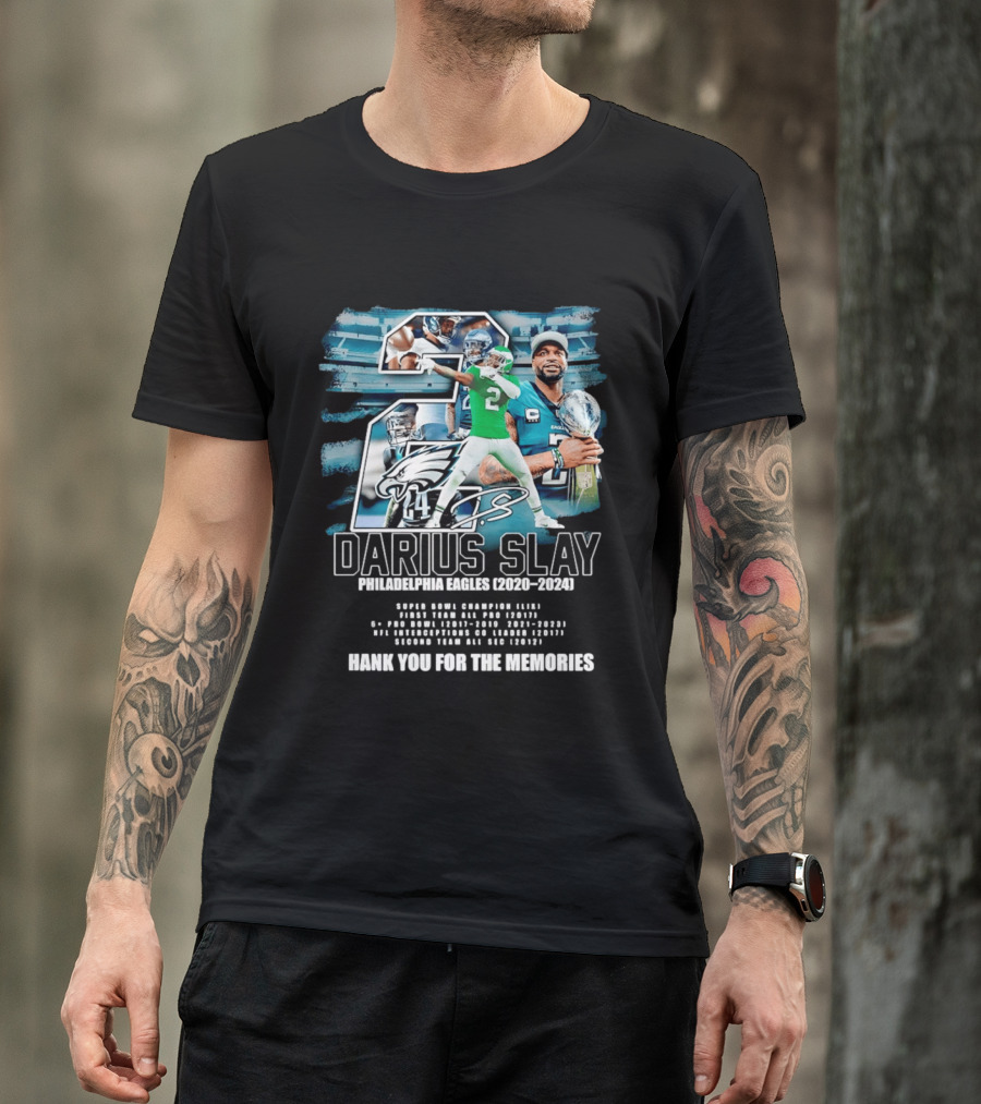 Darius Slay Philadelphia Eagles 2020 2024 Thank You For The Memories NFL Pro Bowl Interceptions T-Shirt