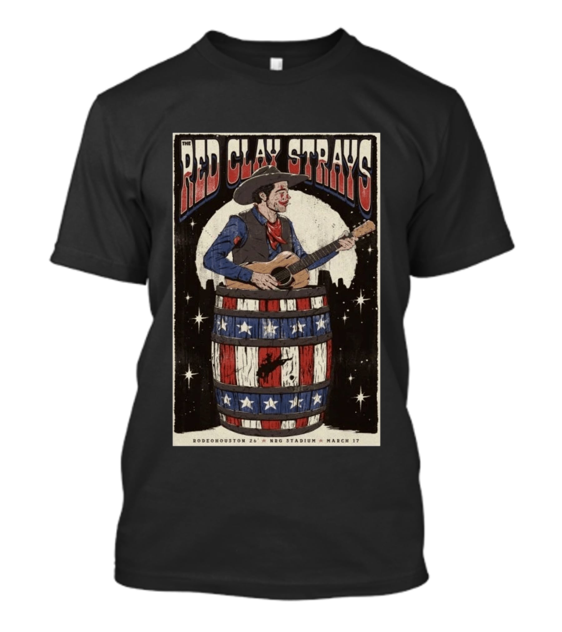 RodeoHouston The Red Clay Strays NRG Stadium March 17 2026 Cowboy Playing Guitar T-Shirt
