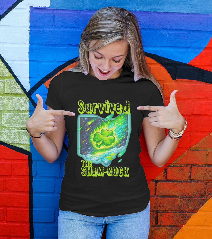 Survived The Sham Rock Meteor Clover St Patrick's Day T-Shirt