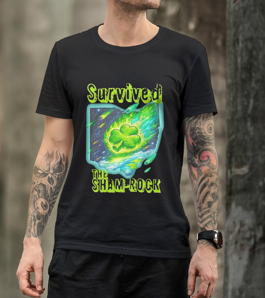 Survived The Sham Rock Meteor Clover St Patrick's Day T-Shirt