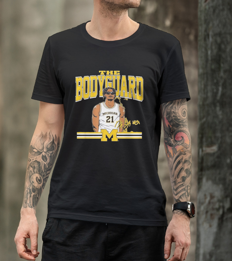 The Bodyguard Michigan Basketball 21 Morez Johnson Jr. T-Shirt
