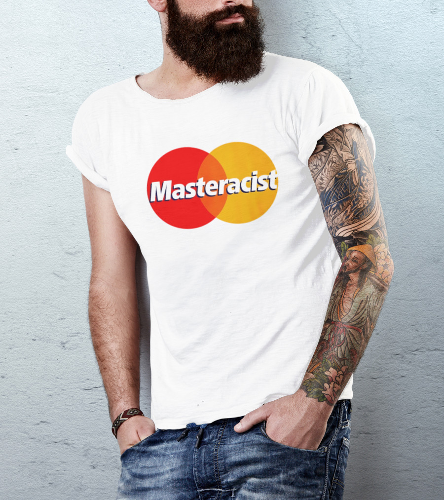 Masteracist Mastercard Parody Logo Red And Yellow Circles T-Shirt