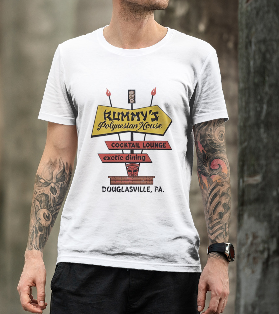 Rummy's Polynesian House Cocktail Lounge Exotic Dining Douglasville PA Tiki Bar T-Shirt