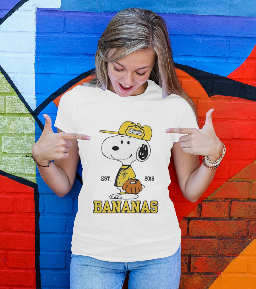 Snoopy Bananas Outfit EST 2016 Baseball T-Shirt