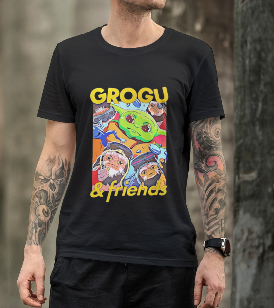 Grogu And Friends Mandalorian Movie Characters T-Shirt