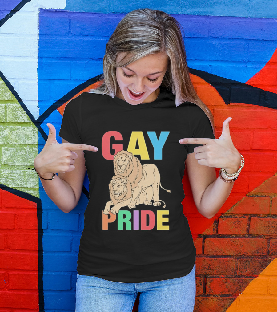 Gay Pride Lions LGBT Rainbow T-Shirt