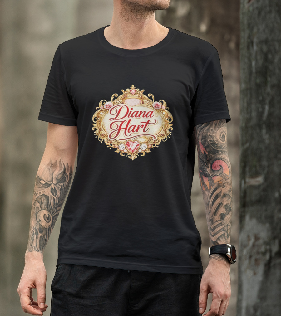 Diana Hart Royal Emblem With Ornate Crown And Heart T-Shirt
