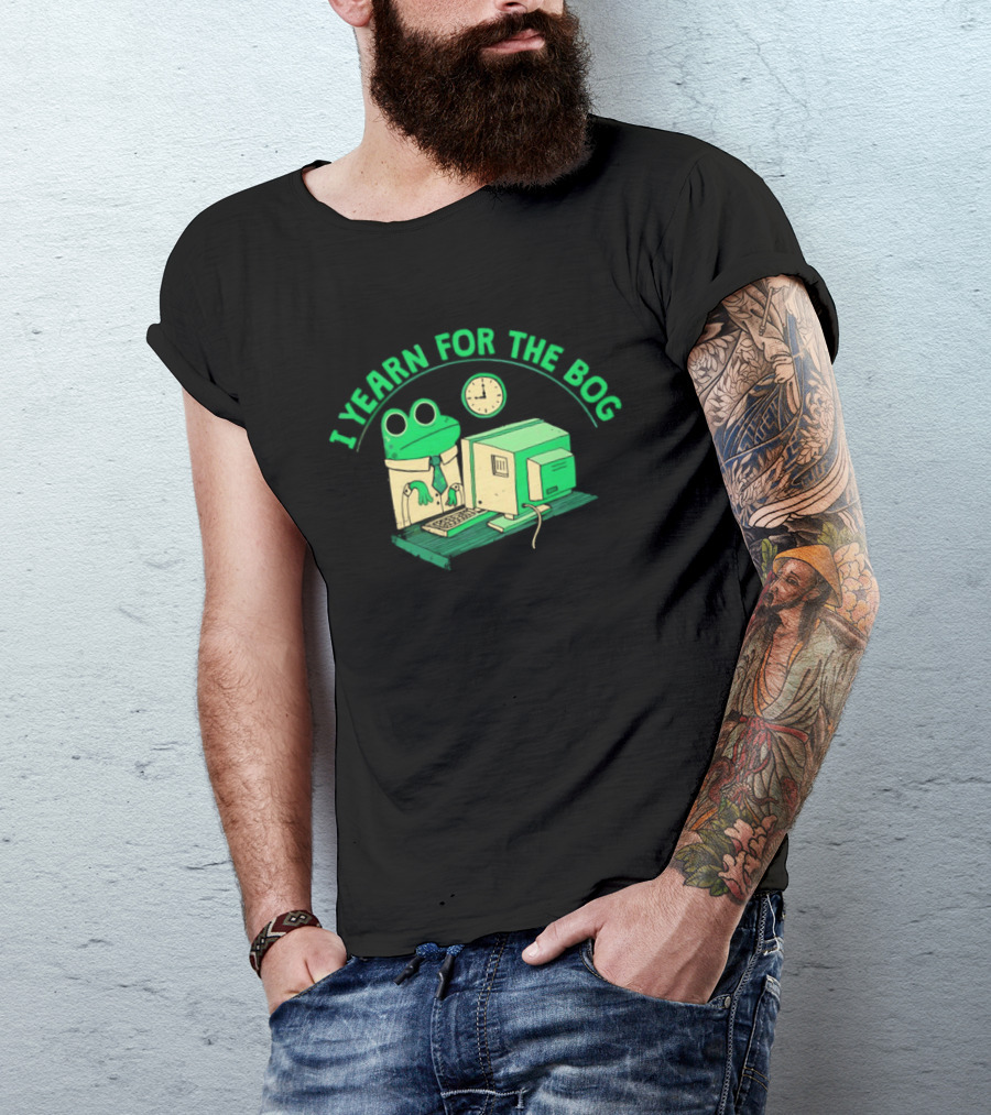 Frog Yearning For The Bog With Retro Computer Charm T-Shirt