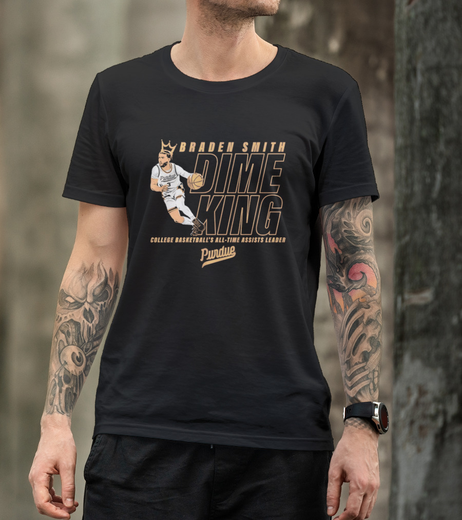 Braden Smith Dime King College Basketball's All Time Assists Leader Purdue T-Shirt