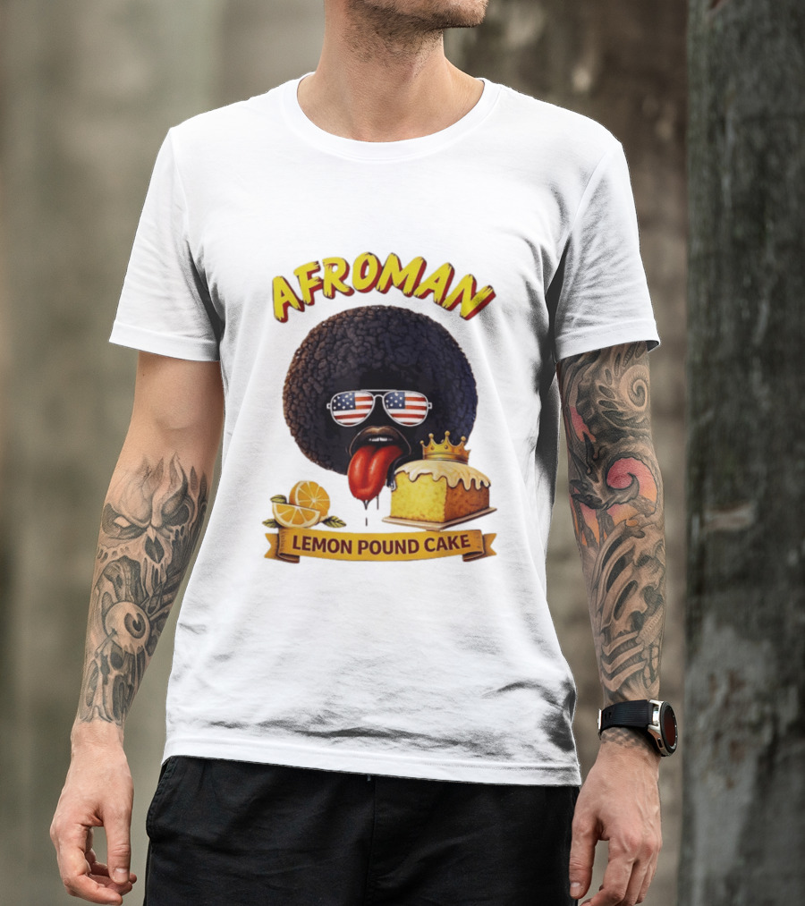 Afroman Lemon Pound Cake Sunglasses Tongue Crown Lemons T-Shirt