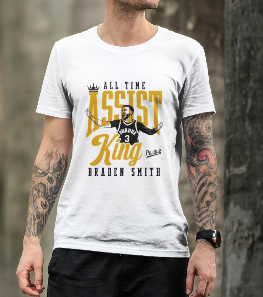 All Time Assist King Braden Smith Purdue Boilermakers T-Shirt