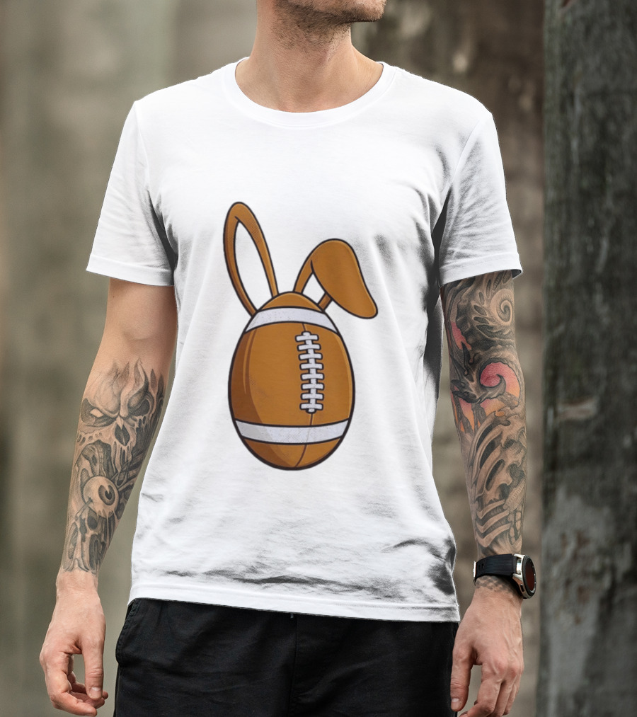 Easter Bunny Ears Football Egg Happy Easter T-Shirt
