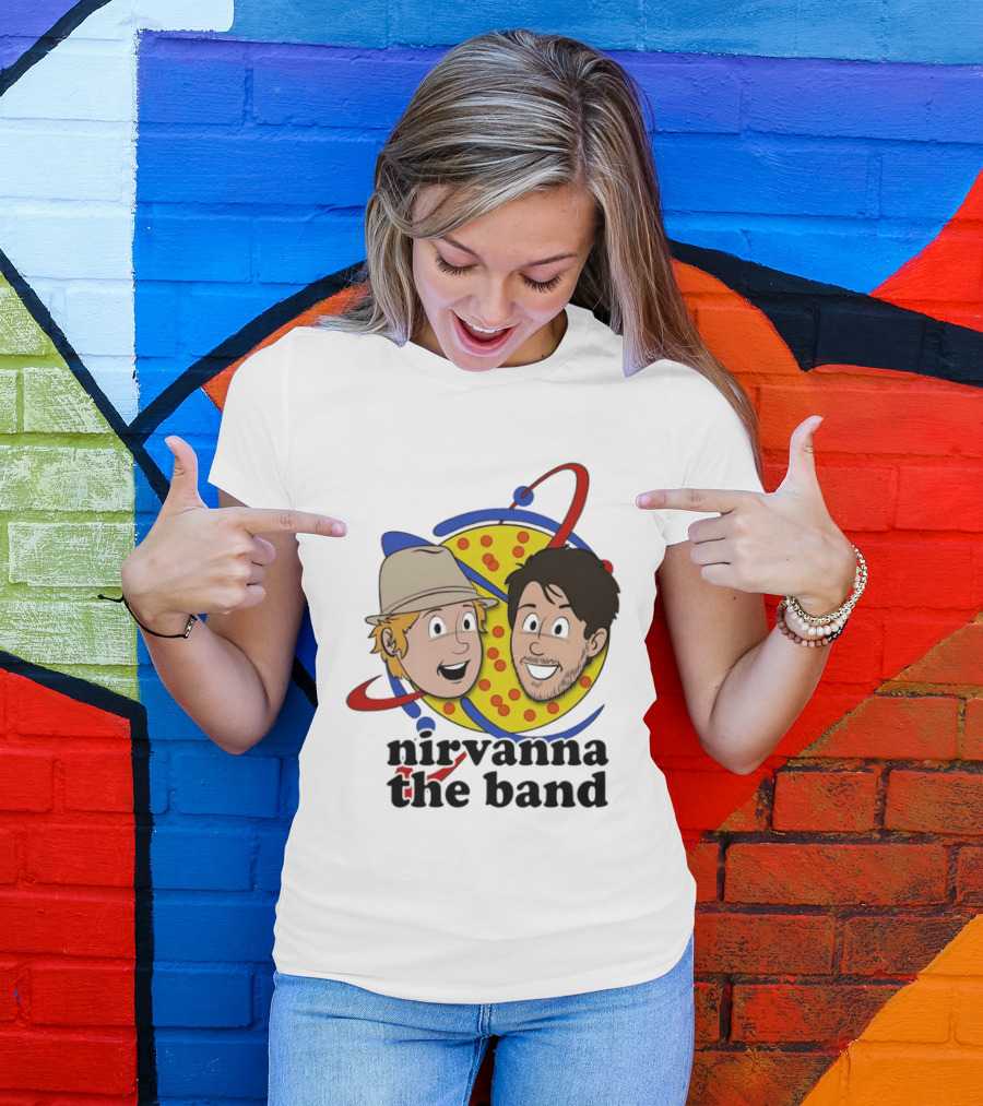 Nirvanna The Band Cartoon Characters With Animated Planetary T-Shirt