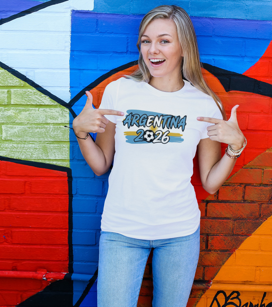 Argentina 2026 Soccer Flag With Football T-Shirt