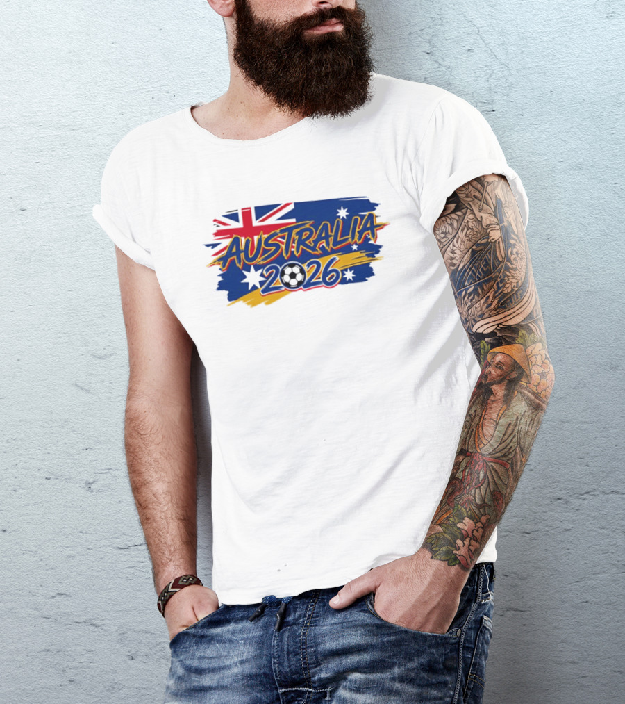 Australia 2026 Soccer Flag Stars T-Shirt