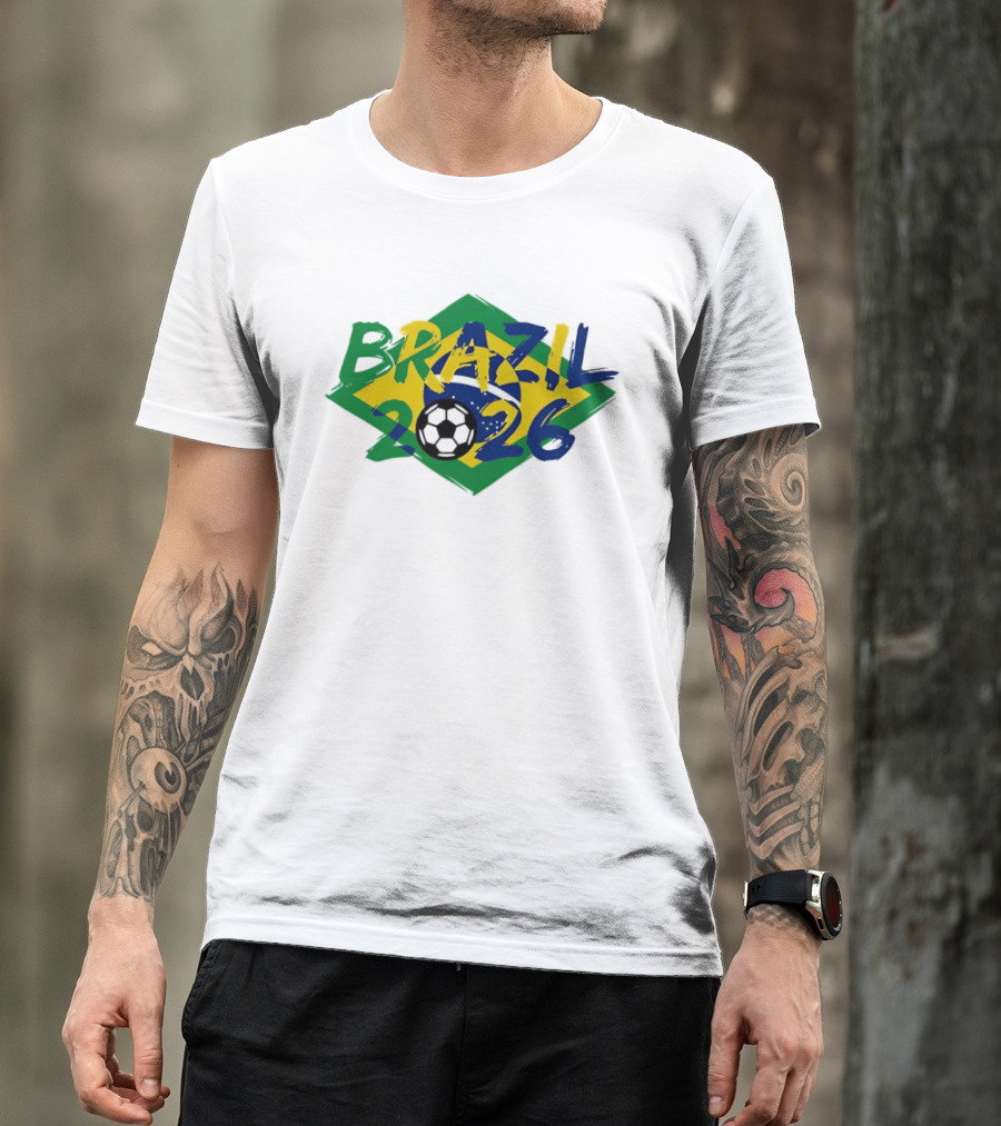 Brazil 2026 World Cup Soccer Team Flag T-Shirt