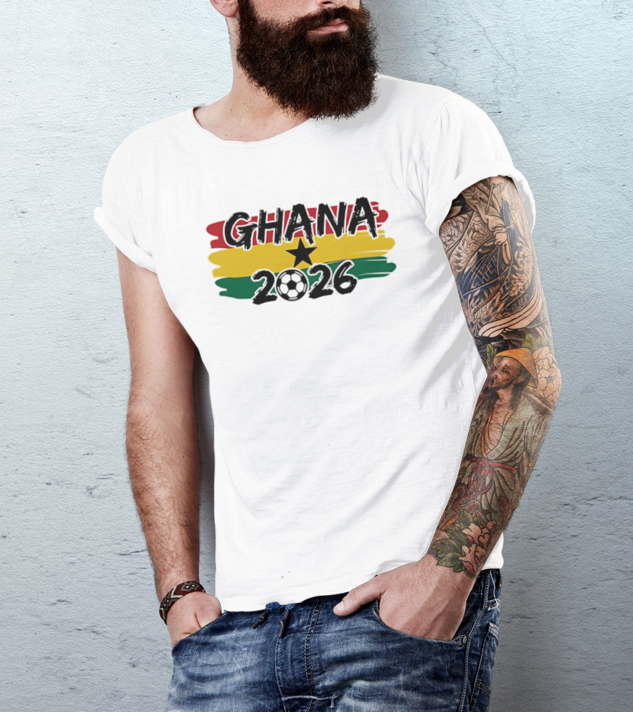 Ghana 2026 World Cup National Football Team Colors And Star T-Shirt