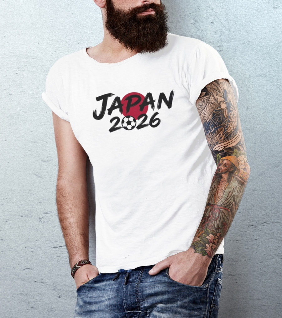Japan 2026 Soccer Ball Red Circle T-Shirt