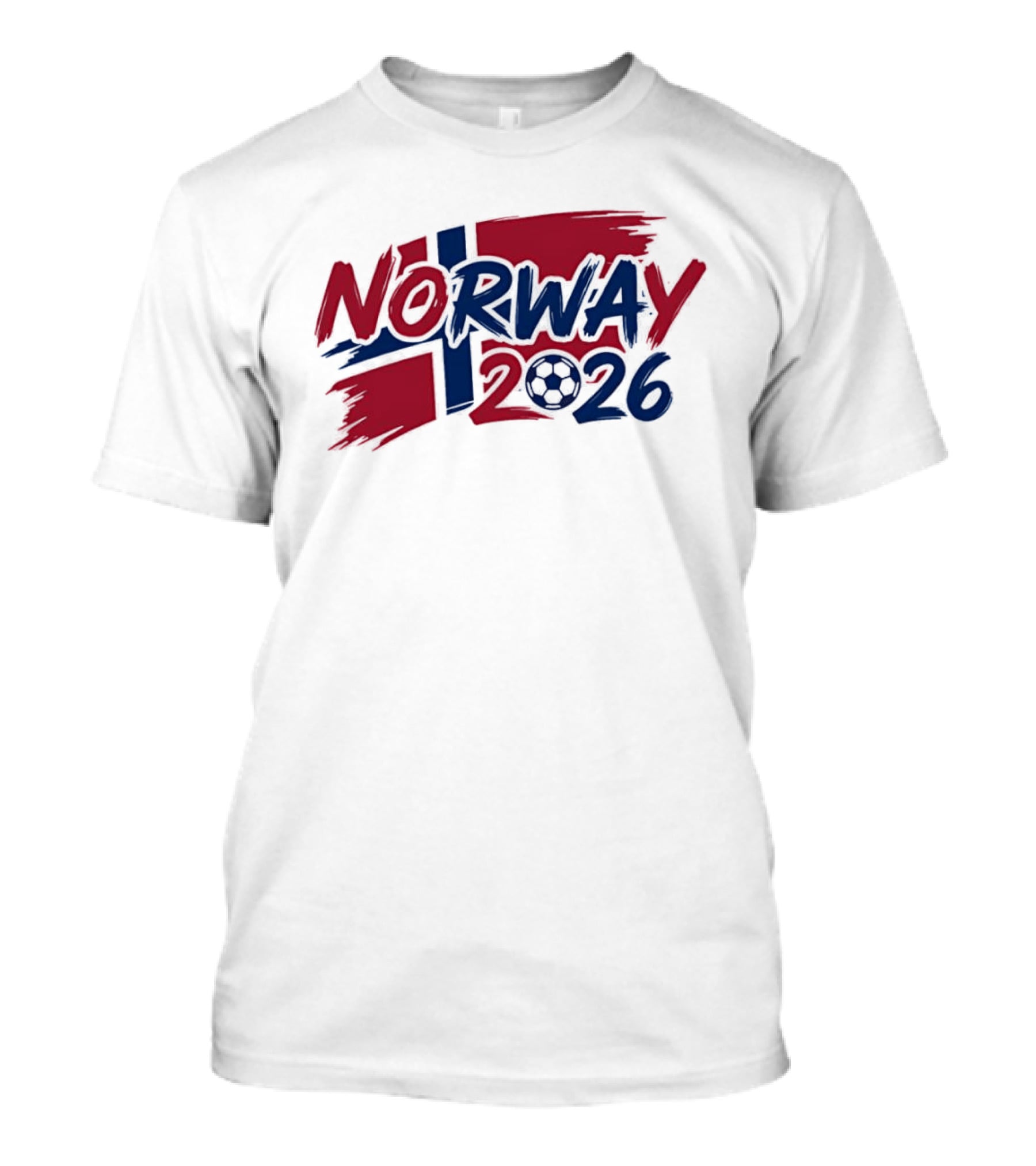 Norway 2026 Soccer National Team Flag Style Soccer Ball T-Shirt