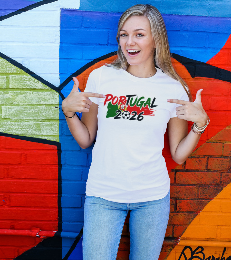 Portugal 2026 World Cup National Team Soccer Flag Crest T-Shirt