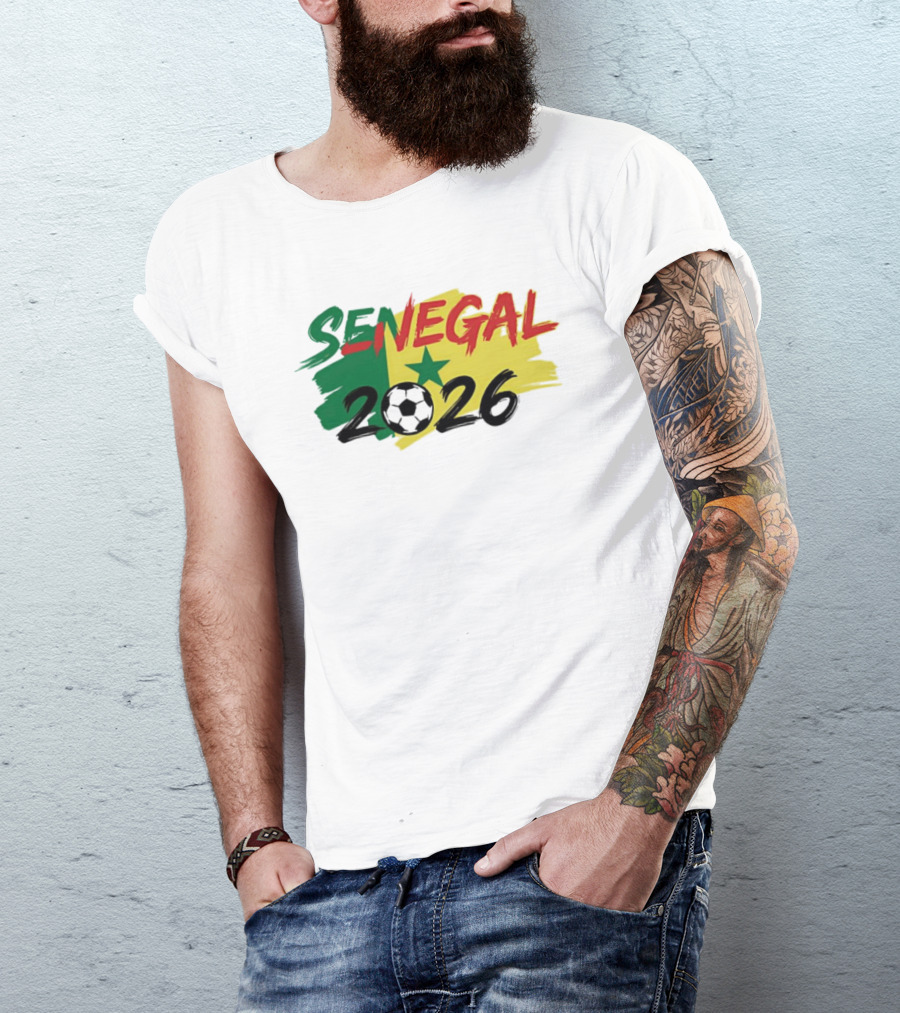 Senegal 2026 World Cup Soccer Team Star Flag T-Shirt