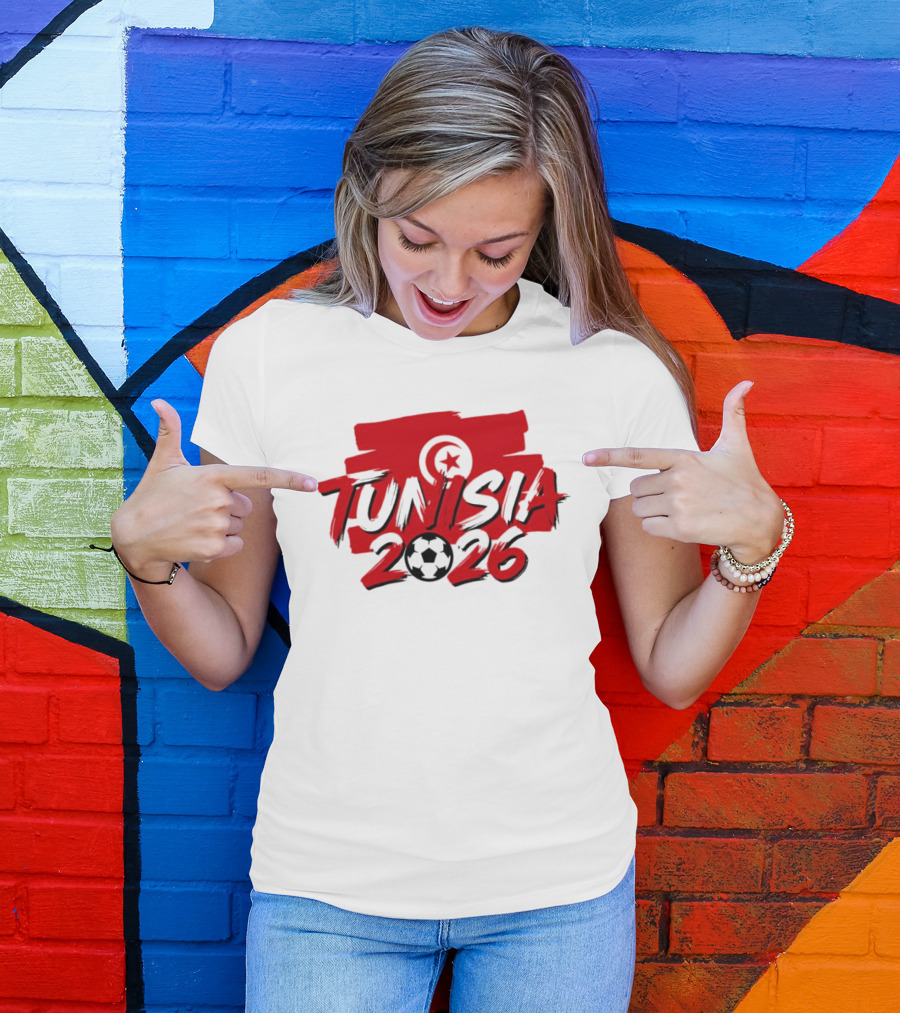 Tunisia 2026 World Cup Soccer Star And Crescent T-Shirt