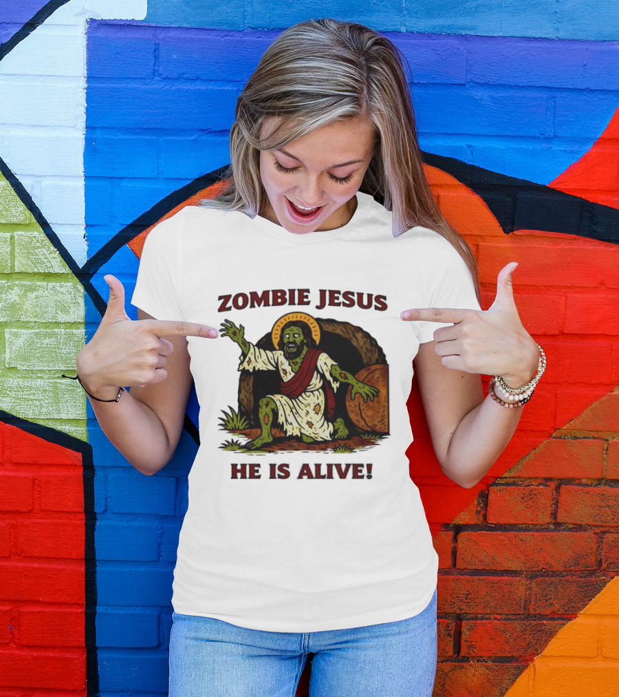 Zombie Jesus He Is Alive Resurrection Meme T-Shirt