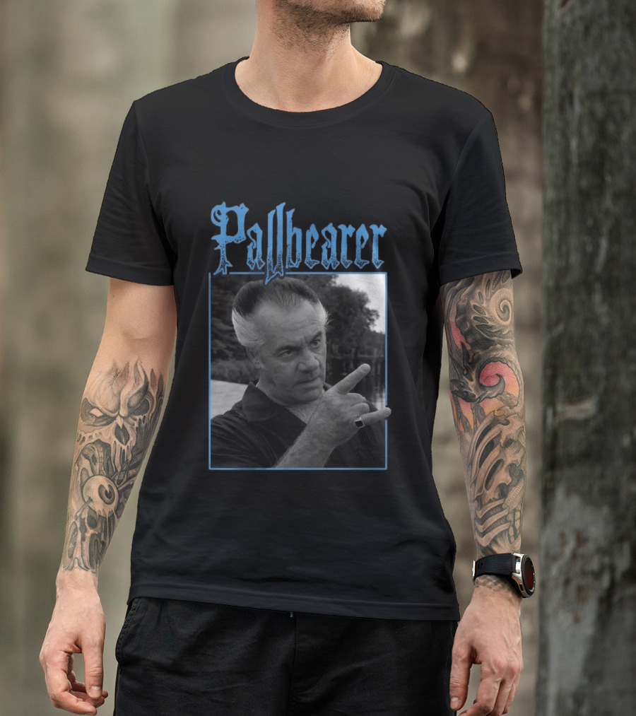 Pallbearer Gothic Font With Man Pointing Finger T-Shirt