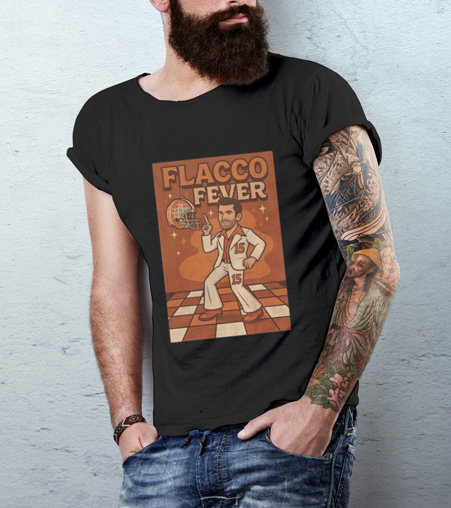 Flacco Fever Cleveland Browns 15 Football Retro Disco T-Shirt