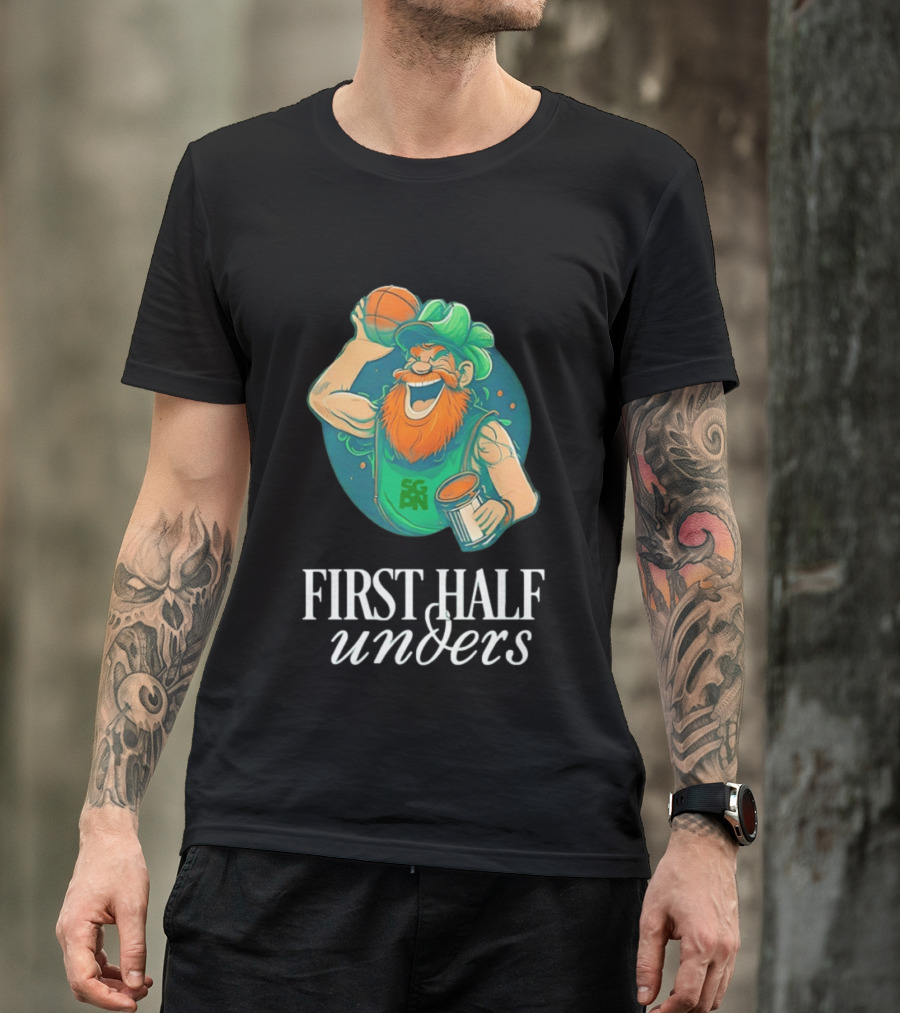 Leprechaun First Half Unders Basketball Beer T-Shirt