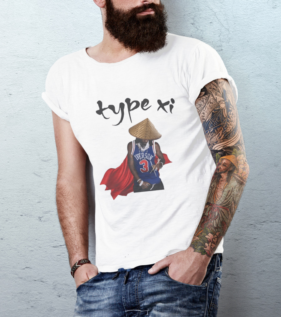 Allen Iverson 3 Jersey Type XI Conical Hat Red Cape T-Shirt