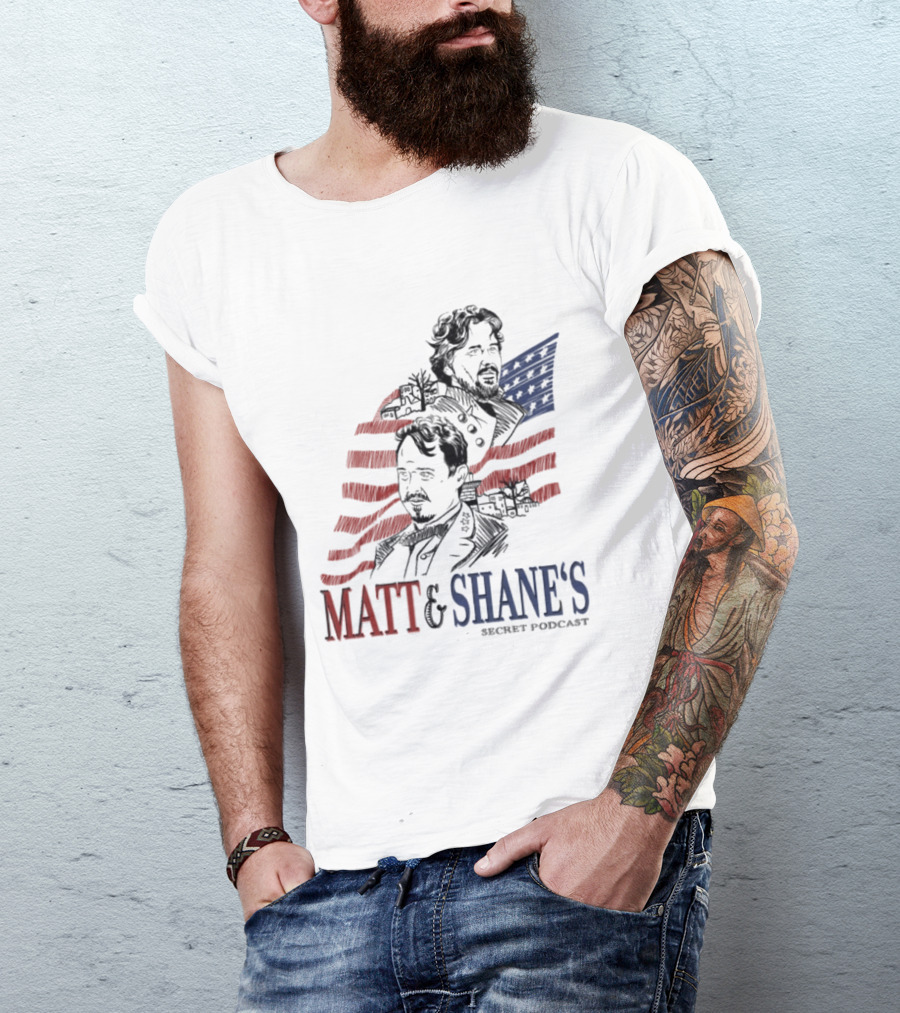 Matt And Shane's Secret Podcast American Flag T-Shirt