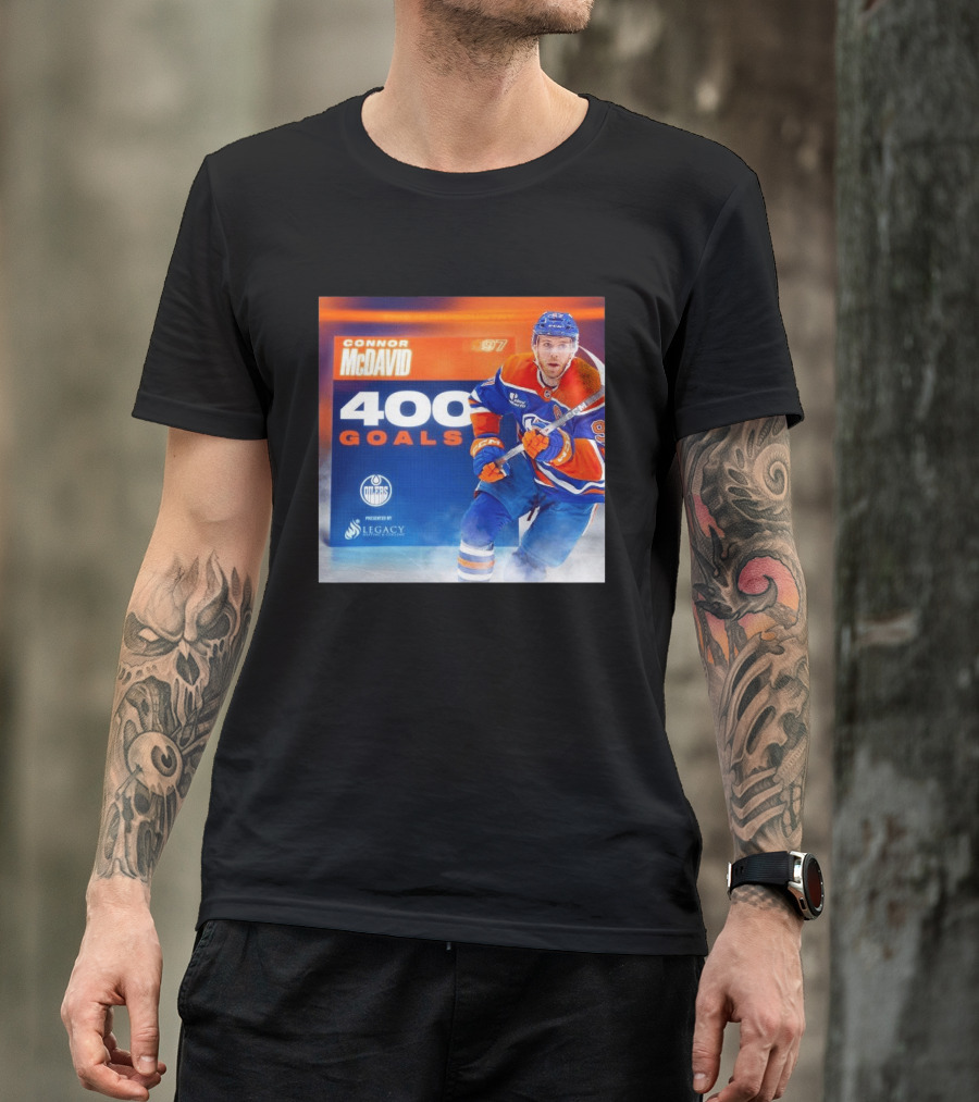 Connor McDavid 400 Goals Edmonton Oilers Legacy Sports Excellence T-Shirt