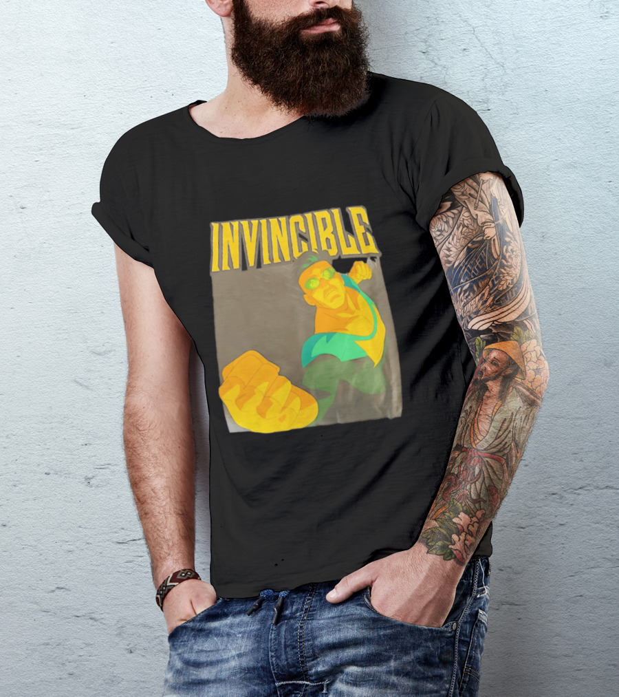 Invincible Superhero Bold Fist Action Pose T-Shirt