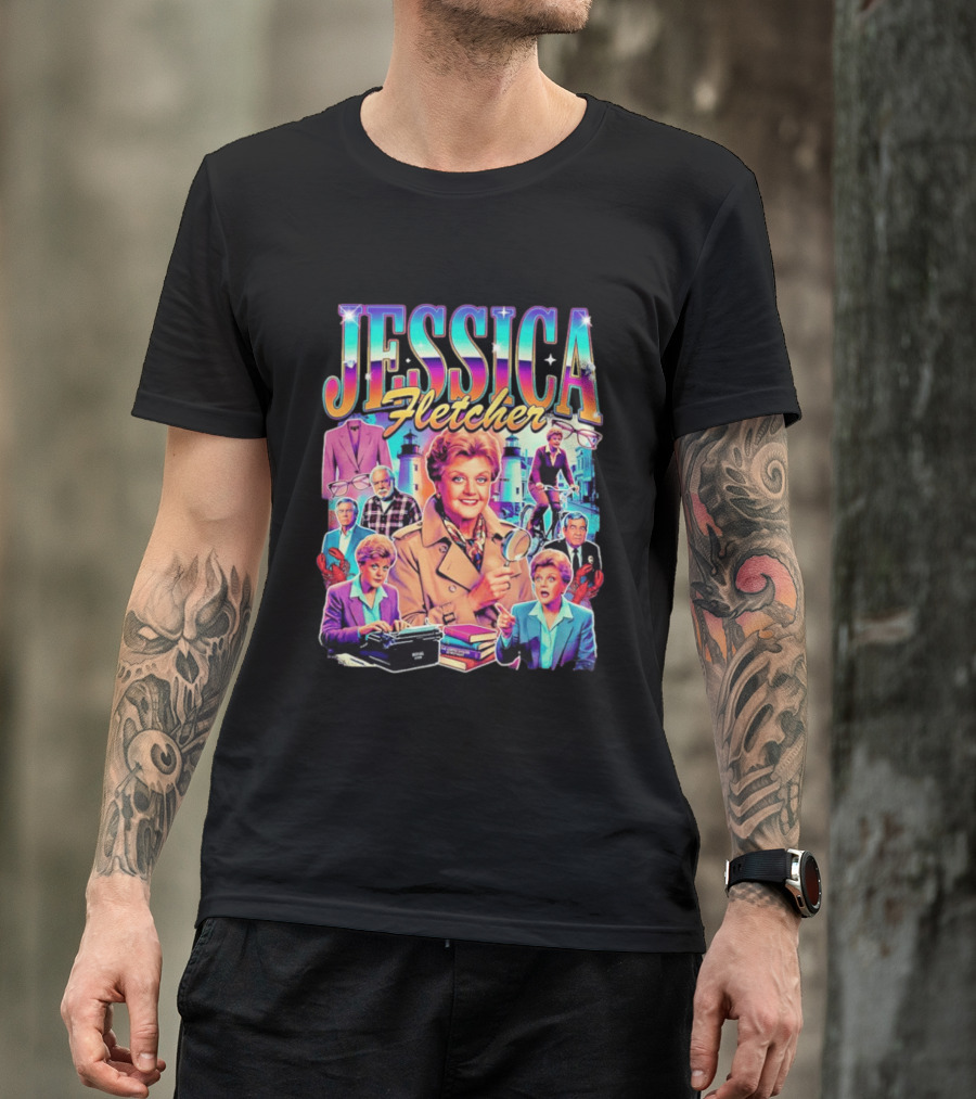 Jessica Fletcher Angela Lansbury Murder She Wrote Retro Collage T-Shirt